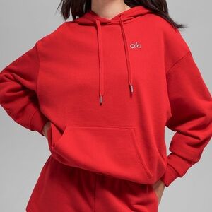 ALO Accolade Pullover Hoodie- Bright Red ❤️